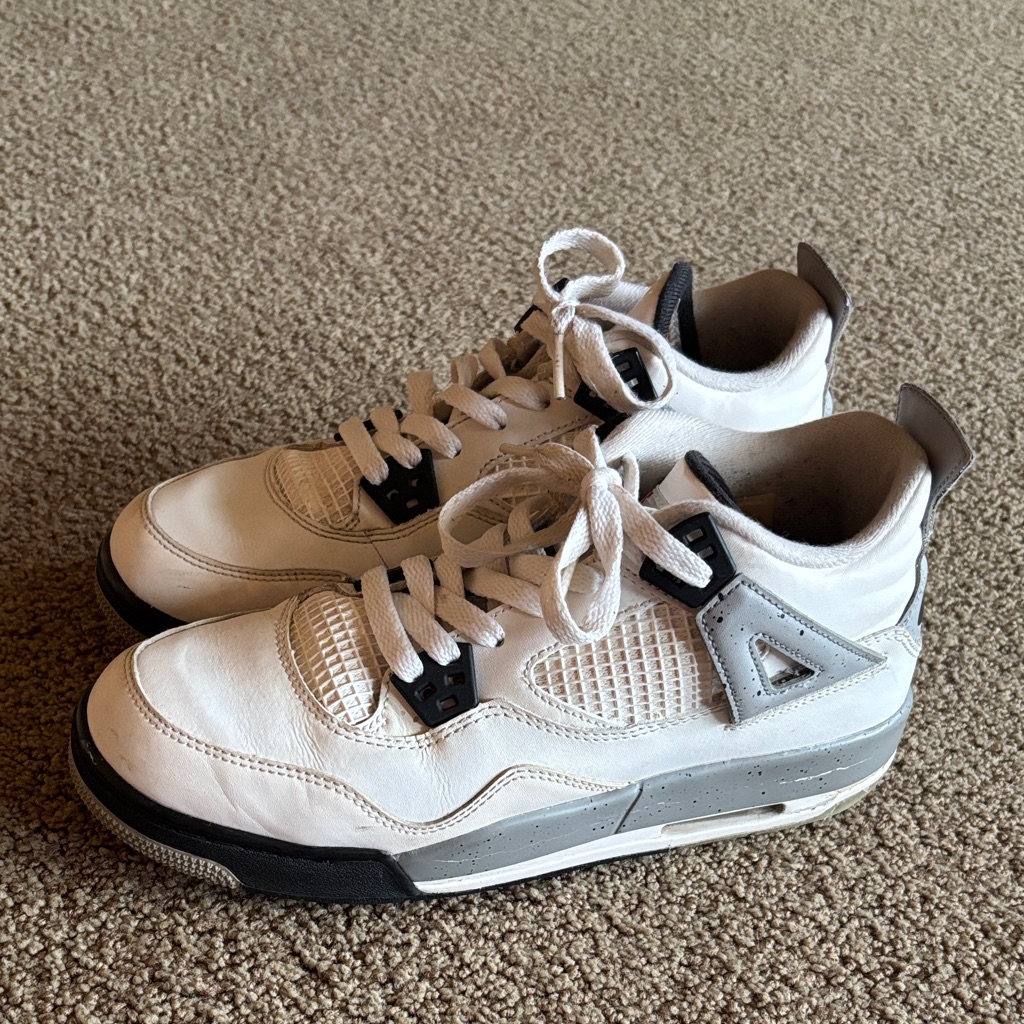 Jordan 4 White Retro Shoes White Cement